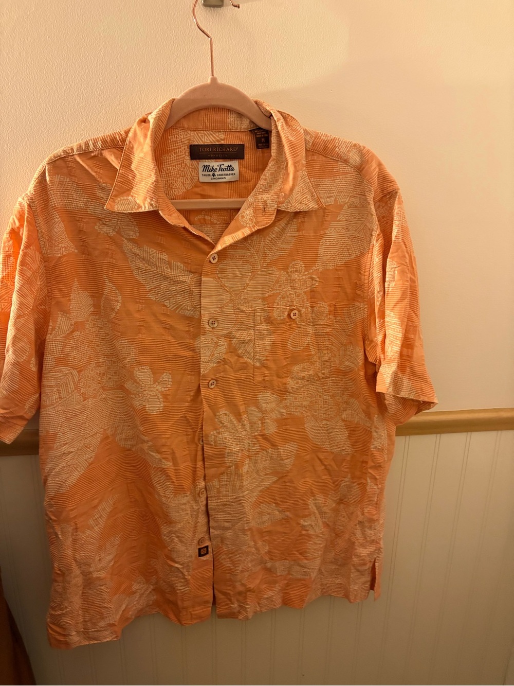 Tori Richard Honolulu Men’s Medium Orange Hawaiian Aloha Shirt